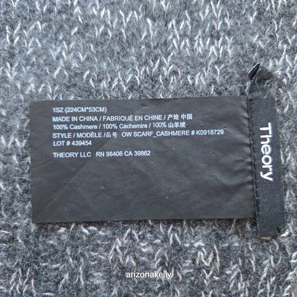 NWOT Theory Oversized Scarf in Cashmere Grey - Picture 4 of 16